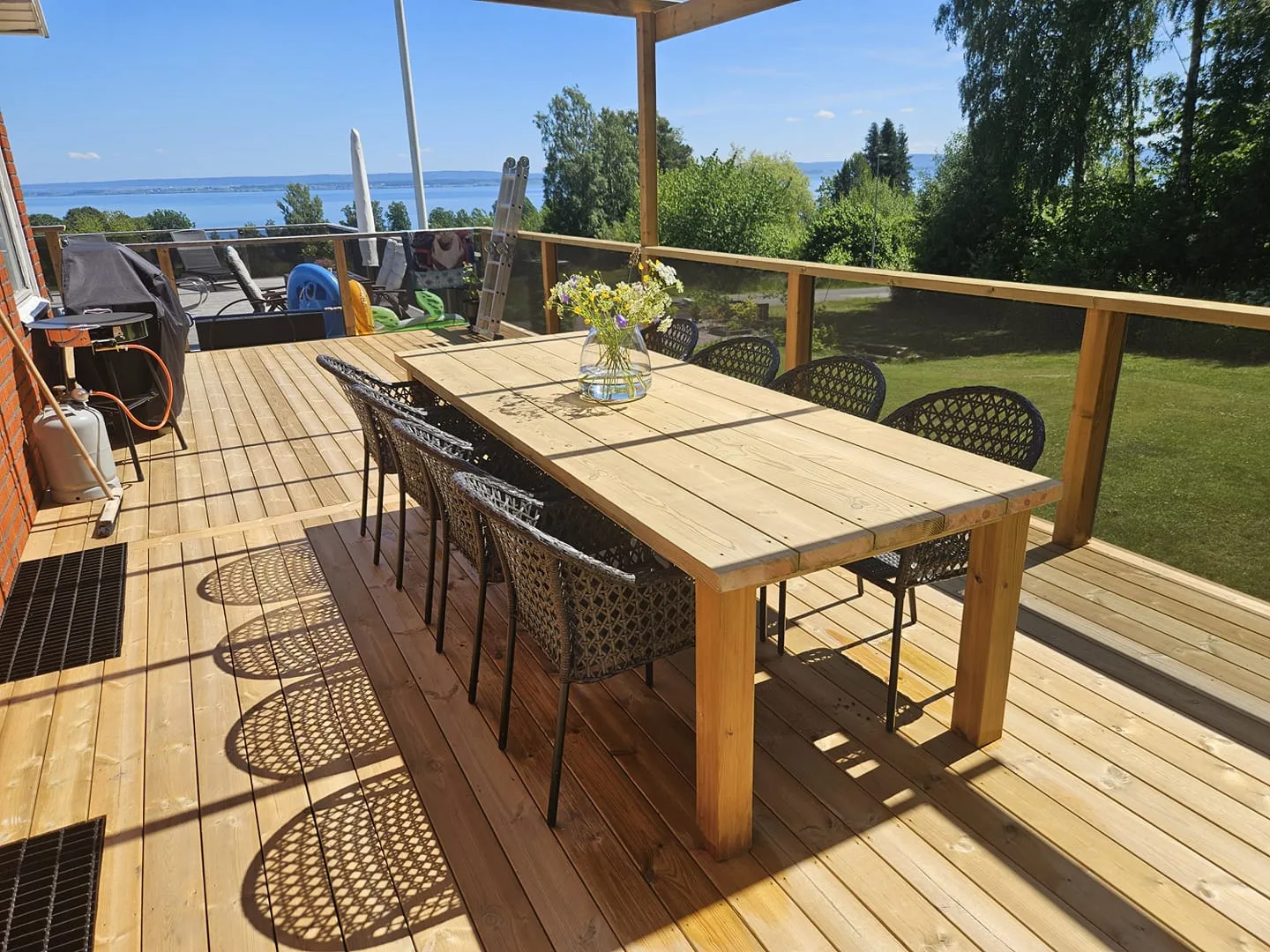 Handrið með vindneti